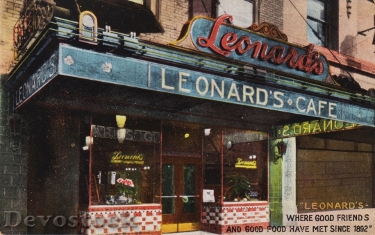 Devostock Postcard Leonards Cafe C