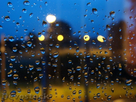 Devostock Rain Drops Glass Window 1