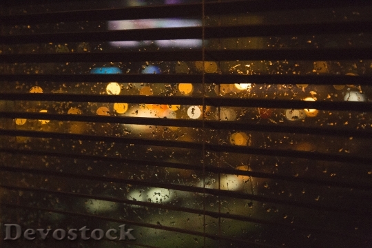Devostock Rain Window Blur Night 0