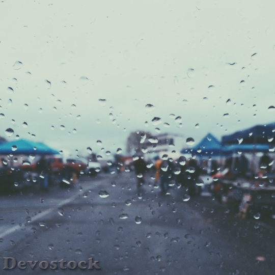 Devostock Raining Rain Drops Water