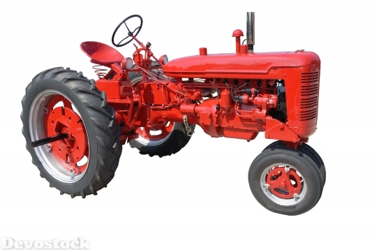 Devostock Red Vehicle Tractor 15889 4K
