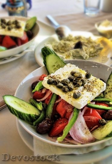 Devostock Salad Greek Salad Santorini