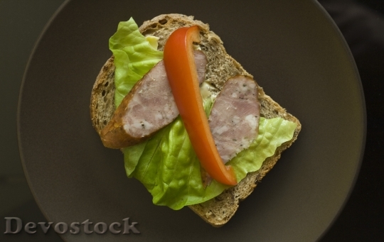 Devostock Sandwich Sausage Salad Pepper