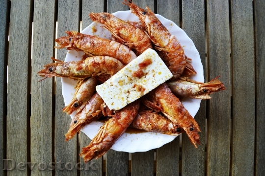 Devostock Shrimps Sea Food Feta