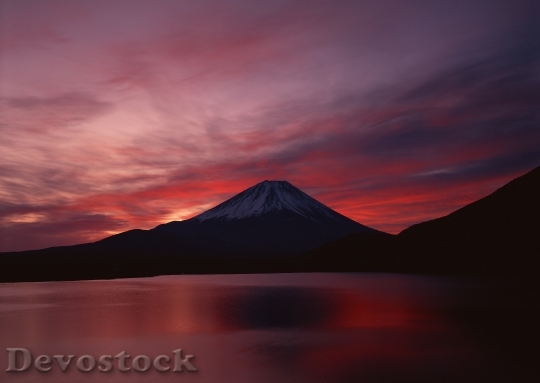 Devostock Silhouette Mount Fuji From 0