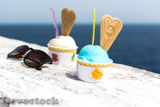 Devostock Smurf Ice Cream Dessert