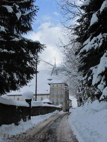 Devostock Snow Winter Abbaye De