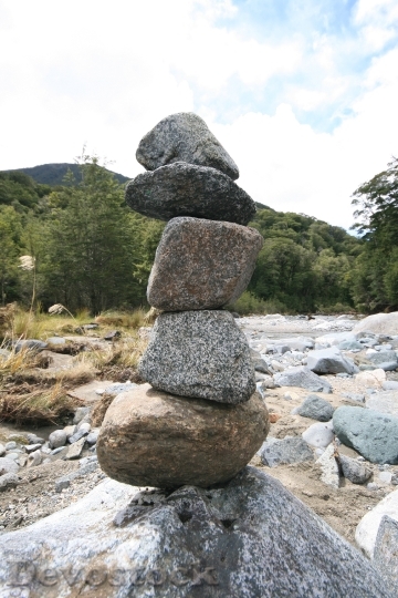 Devostock Stones Stacked River Balance