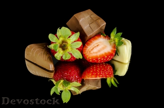 Devostock Strawberries Chocolate Food Sweet 3