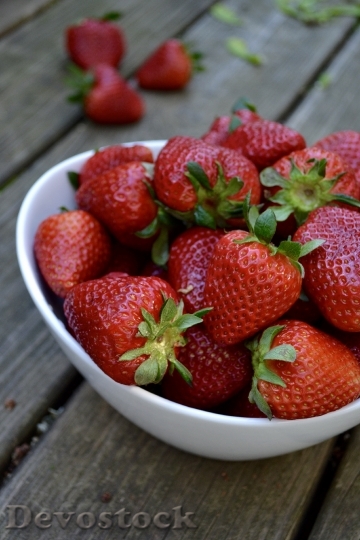Devostock Strawberries Fresh Fruit Food