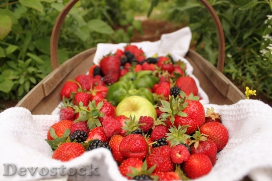Devostock Strawberries Fruit Apples Berries
