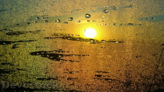 Devostock Sunrise Rain Abstract Glass