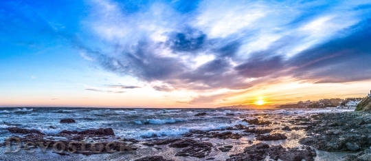 Devostock Sunset Blue Sea Sky