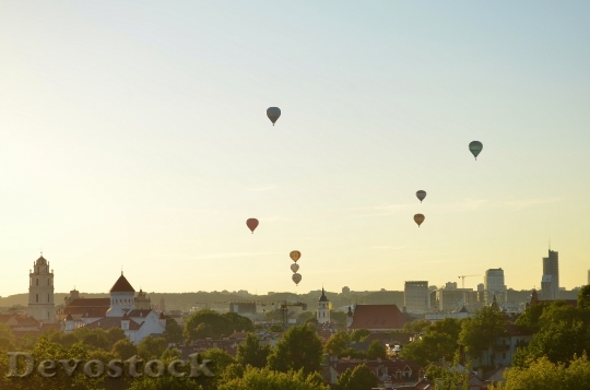 Devostock Sunset Hot Air Balloons