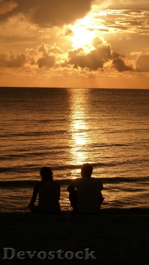 Devostock Sunset Silhouette Couple Sun 0