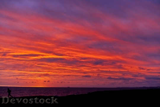 Devostock Sunset Sun Beach Sky 0