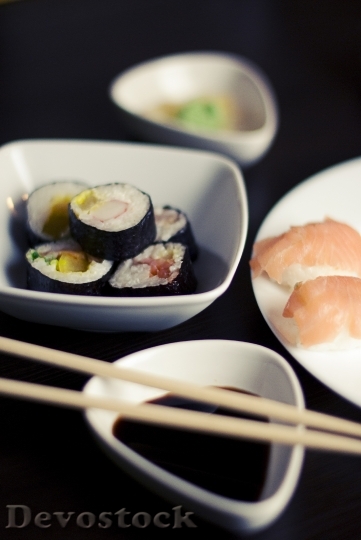 Devostock Sushi Salmon Food Dinner