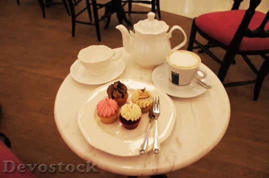 Devostock Tea Teapot Cupcake Cup