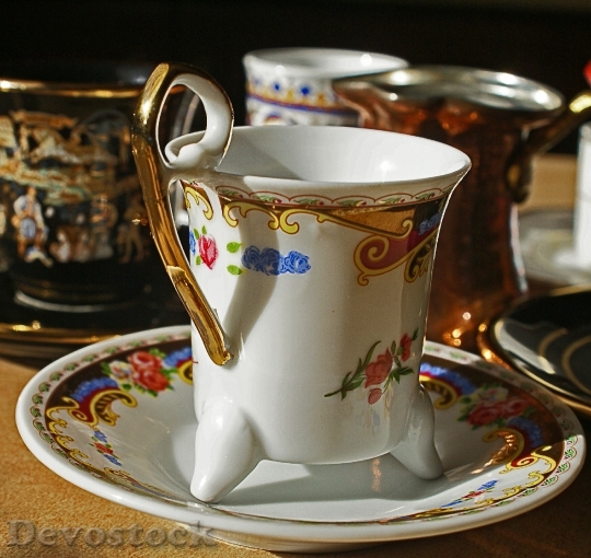 Devostock Teacup Utensils Coffee Ceramics