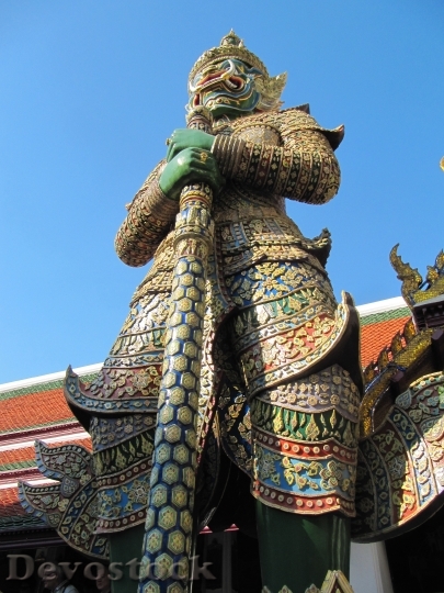 Devostock Thailand Sculpture Gold Decoration