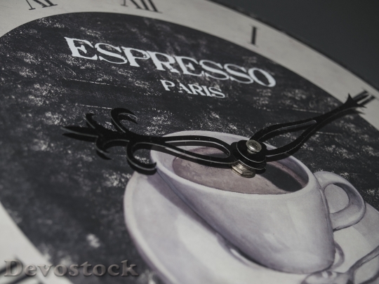 Devostock Time Espresso Coffee Clock