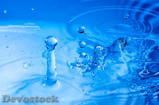 Devostock Water Blue Drops Droplets