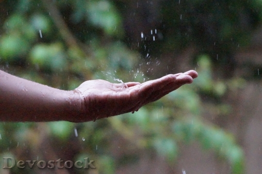 Devostock Water Drop Hand 1287476
