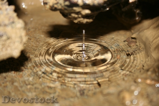 Devostock Water Drops Into Cave