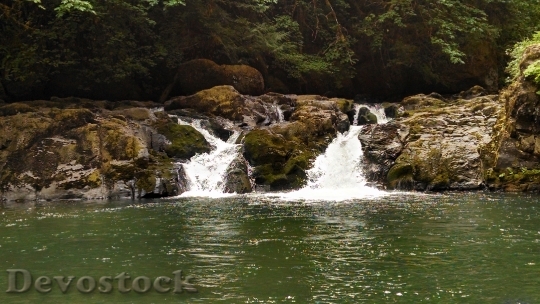 Devostock Water Falls Green Outdoors