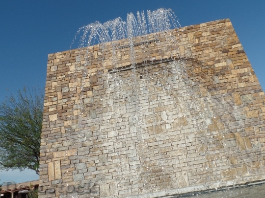 Devostock Waterfall Brick Wall Blue