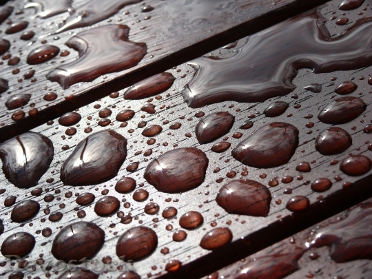 Devostock Wood Water Drops Droplets