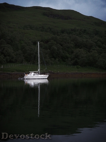 Devostock Yacht Sailboat Reflection Yachting