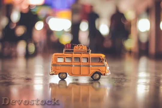 Devostock Yellow Vehicle Bus 3898