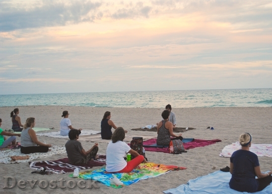 Devostock Yoga Beach Sunset Practice